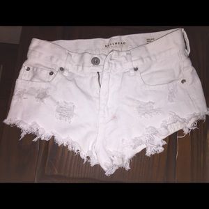 White high waisted shorts